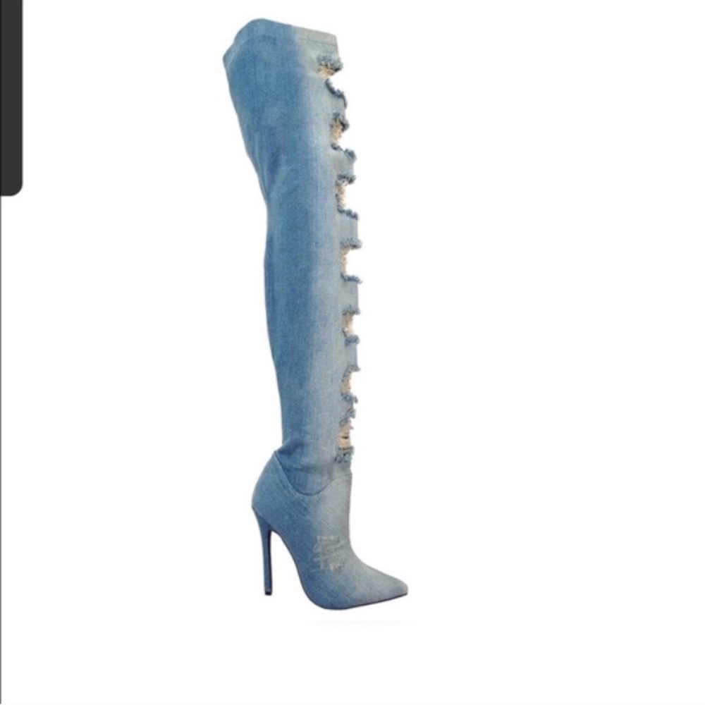 Denim boot